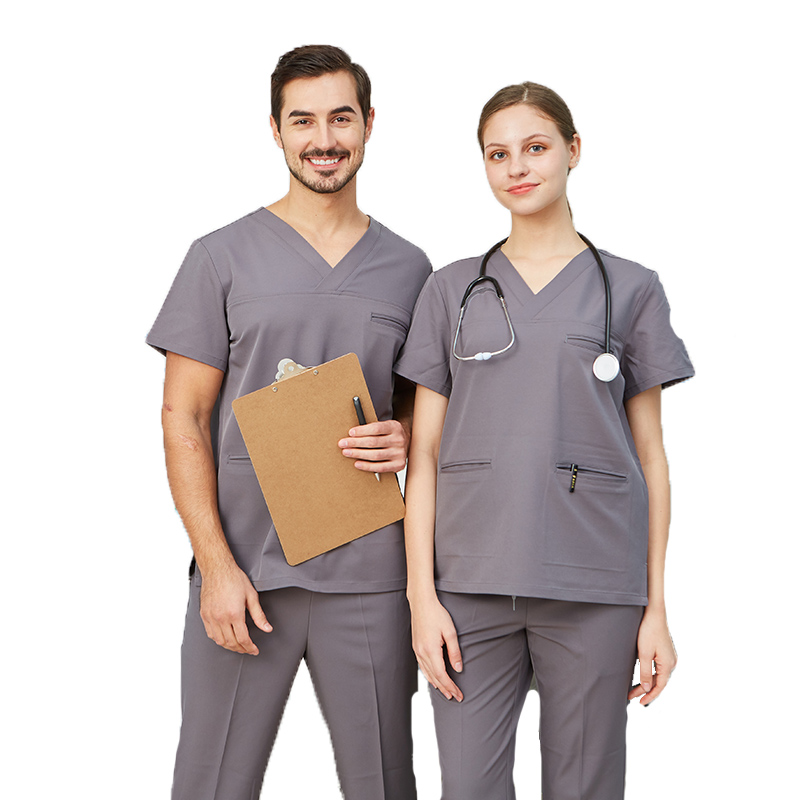 Alta Qualidade 4 Way Estiramento Enfermeira Scrub Sets Spandex Uniform Atacado
